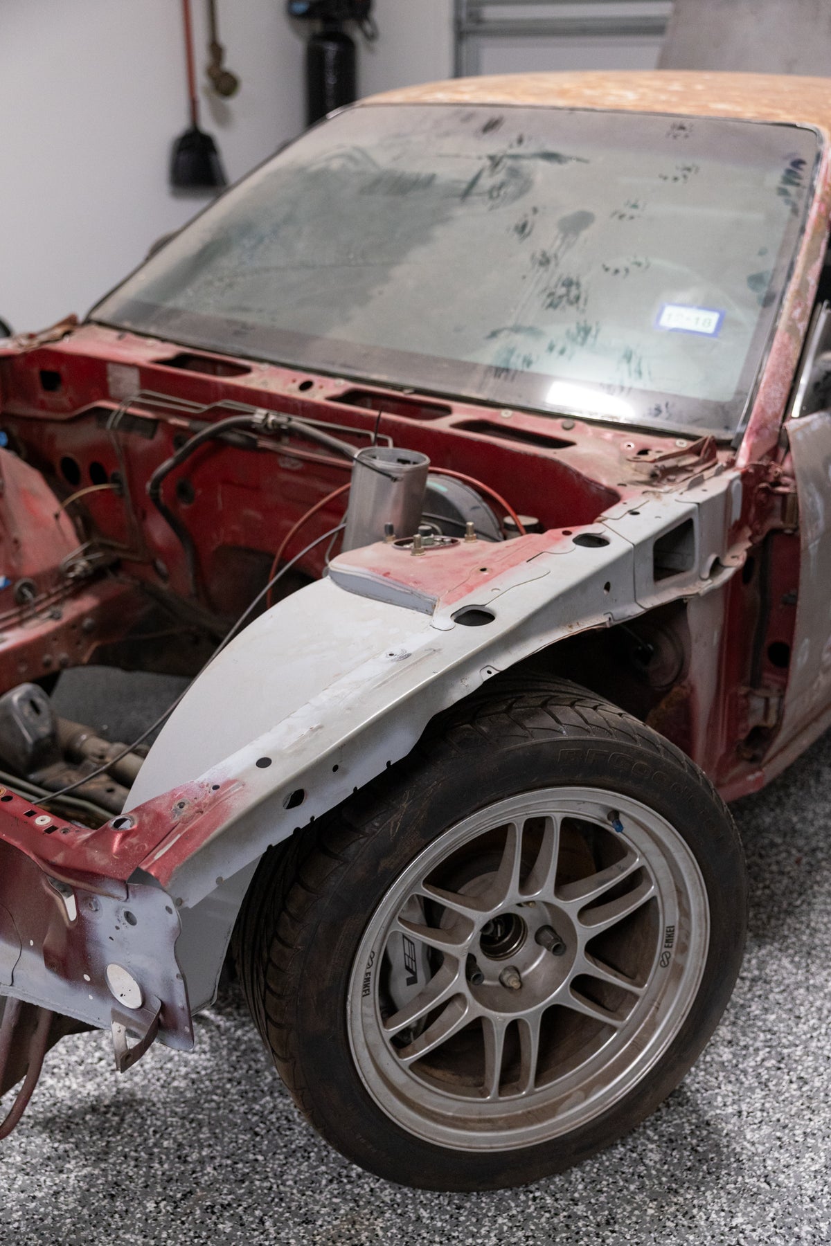 Nissan S13 front chassis section before 3D scanning